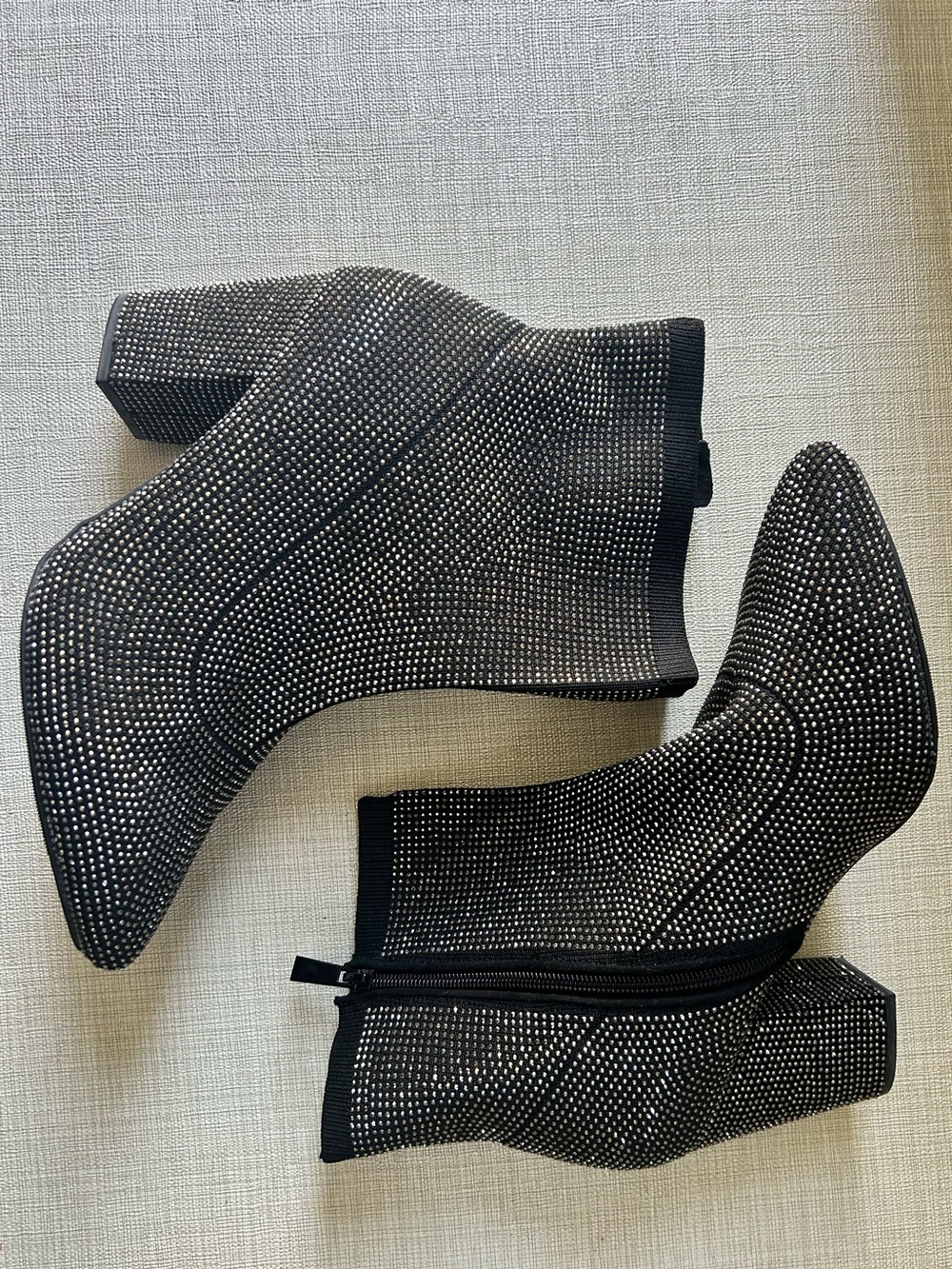 torrid Black Crystal-Stretch Sock Ankle Booties